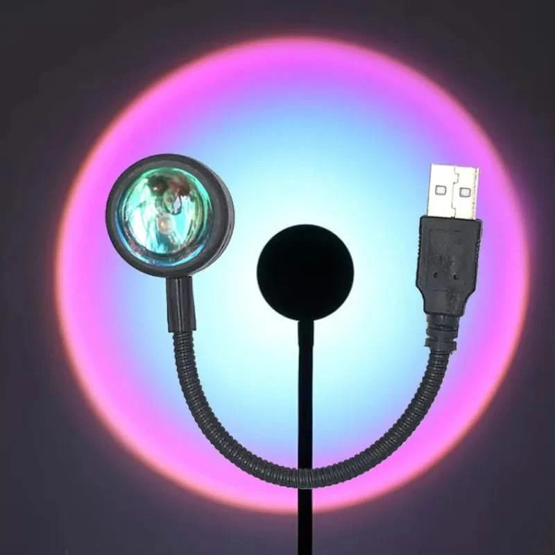 USB Sunset Lamp LED Rainbow Projector - Night Light for Home Decor