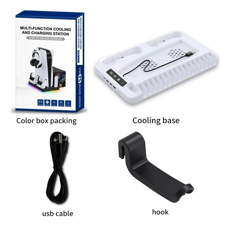GAMINJA PS5 Charging Dock Station & Cooling Fan Vertical Stand