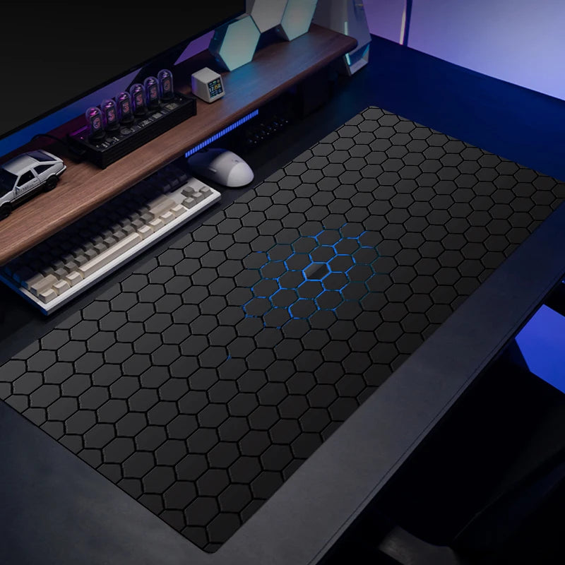 Large Rubber Mouse Pad Gaming Mat - Non-Slip 3D HD Diamond Grid 50x100cm