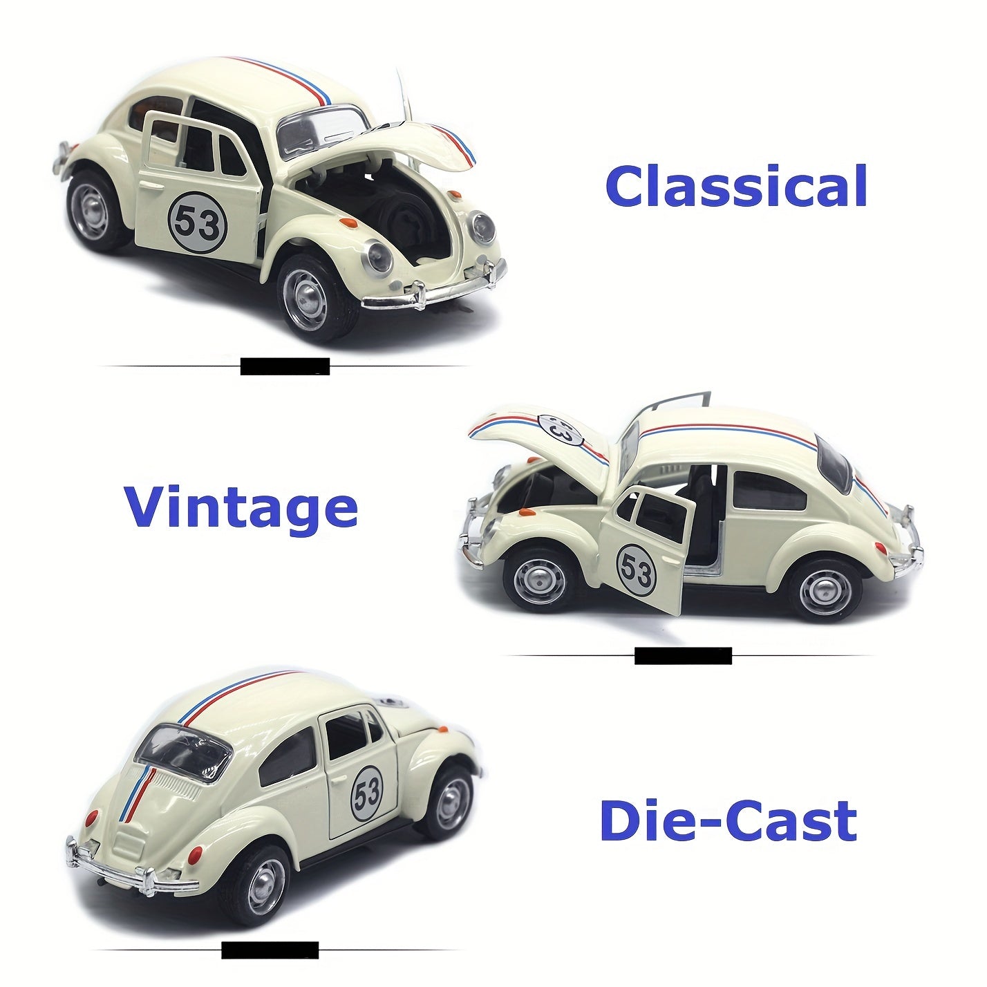 1:32 Vintage Die-Cast Racing Car Toy – Classic Pull-Back Model for Kids