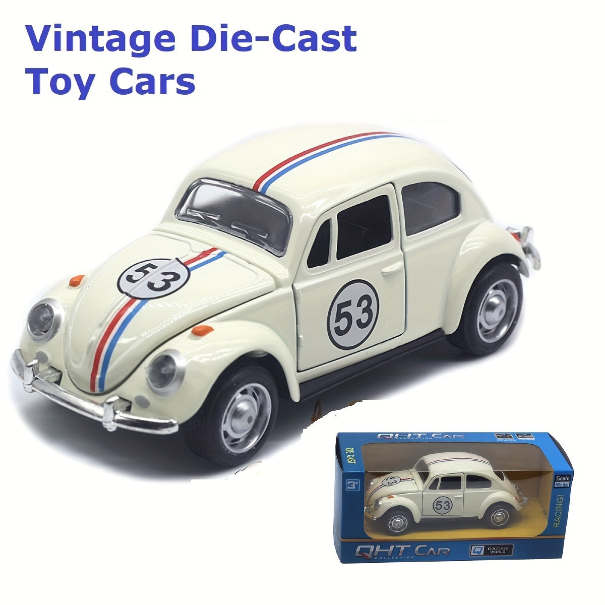 1:32 Vintage Die-Cast Racing Car Toy – Classic Pull-Back Model for Kids