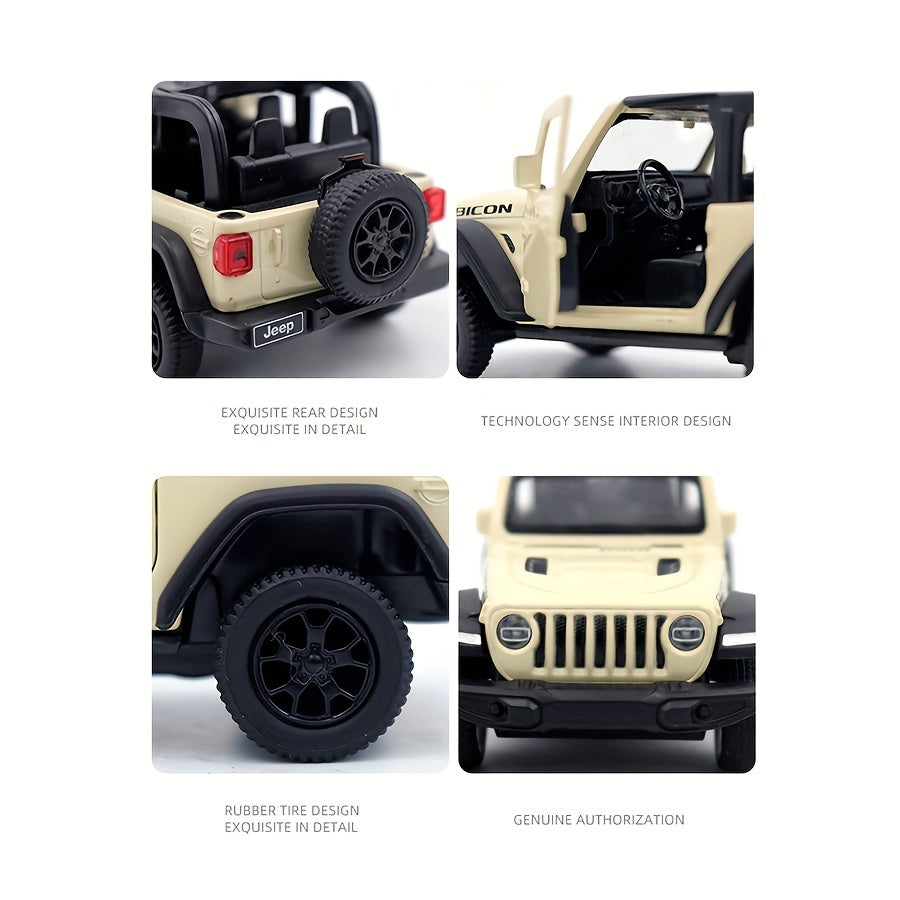 1:36 Golden Convertible Off-Road Vehicle Model – Pull-Back Toy Car Ornament