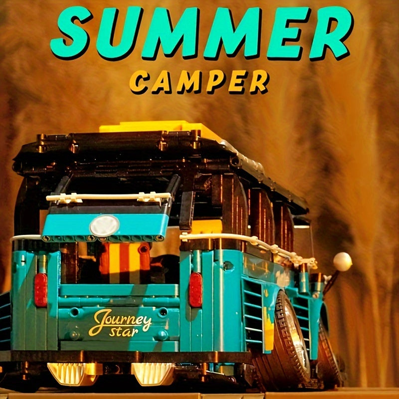 1:10 Modified T1 Camping Vehicle Block Model – High Difficulty Assembly Toy