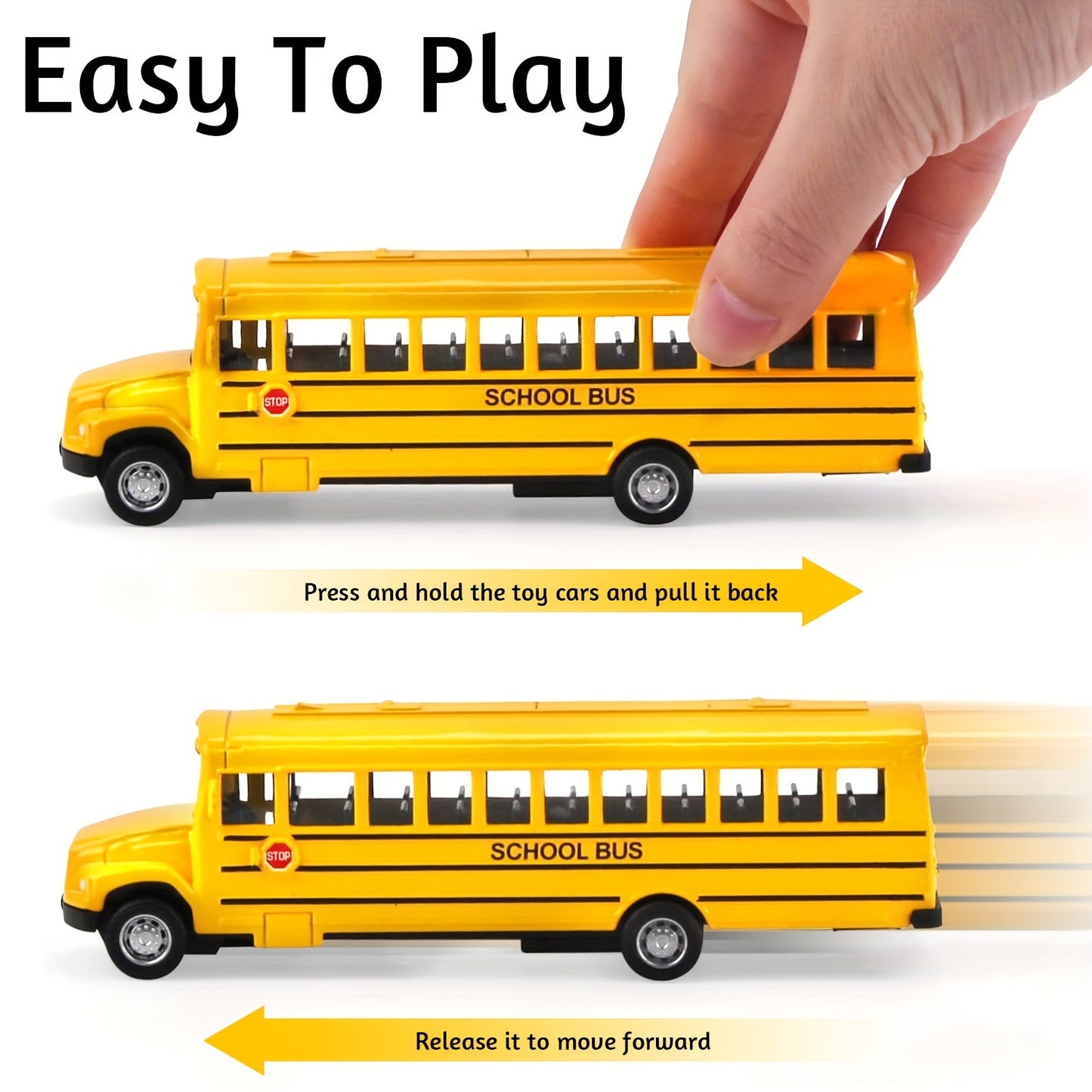 1/64 die-casting alloy school bus inertia car model tension car