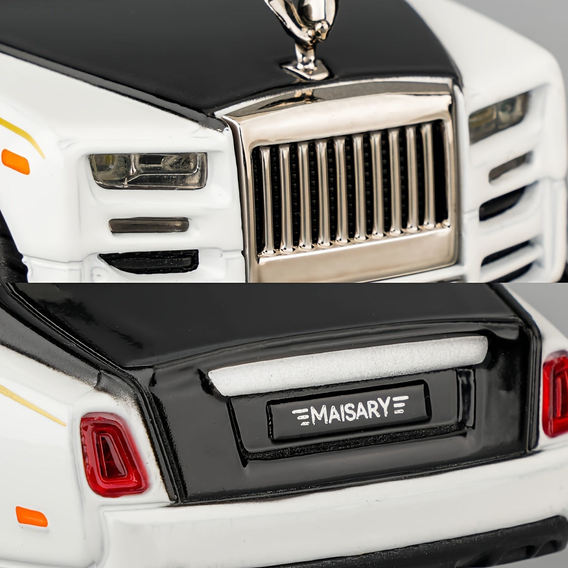1:36 Phantom Die-Cast Toy Car – Pull Back, Sound & Light (White)