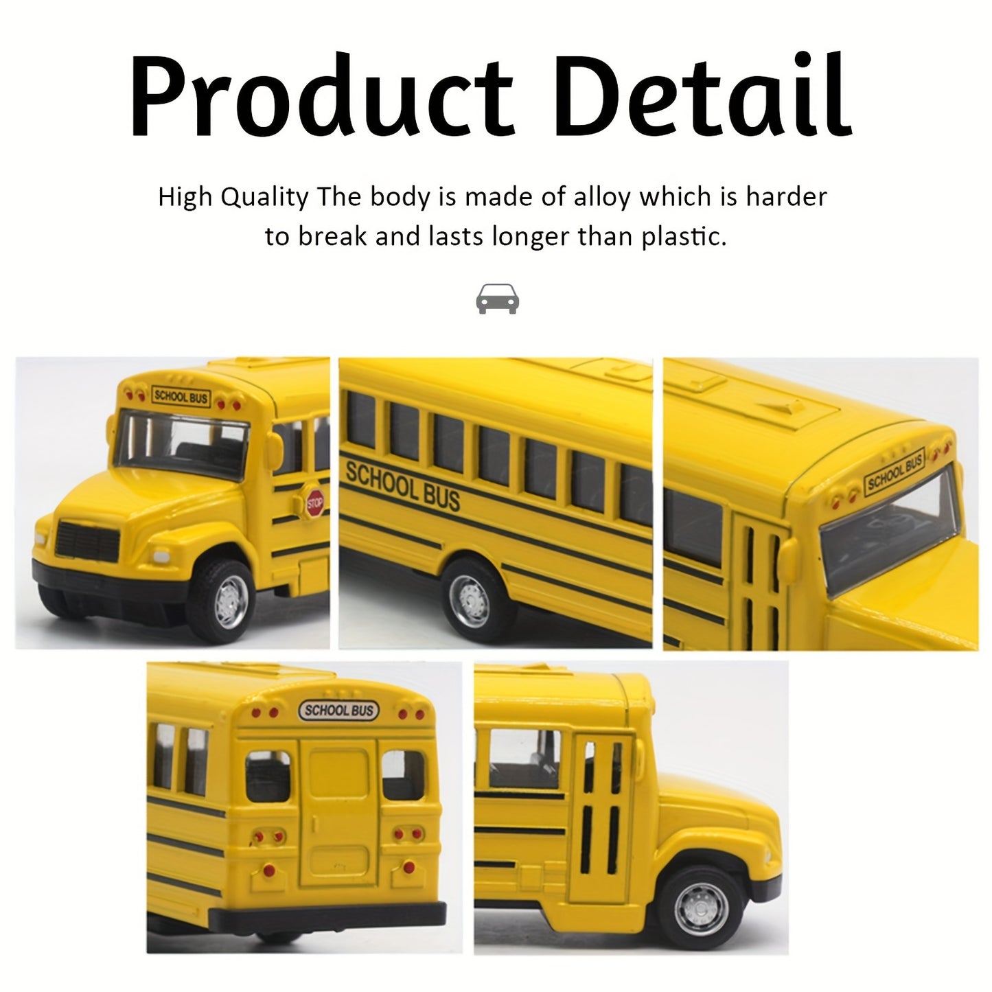 1/64 die-casting alloy school bus inertia car model tension car