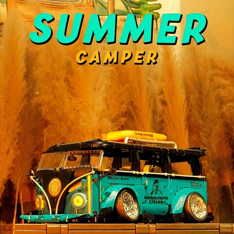 1:10 Modified T1 Camping Vehicle Block Model – High Difficulty Assembly Toy
