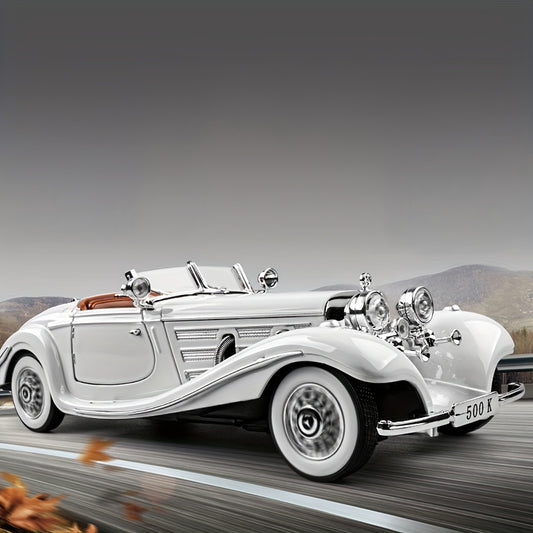 1:24 500K Vintage Convertible - Diecast Metal Car w/ Sound & Lights