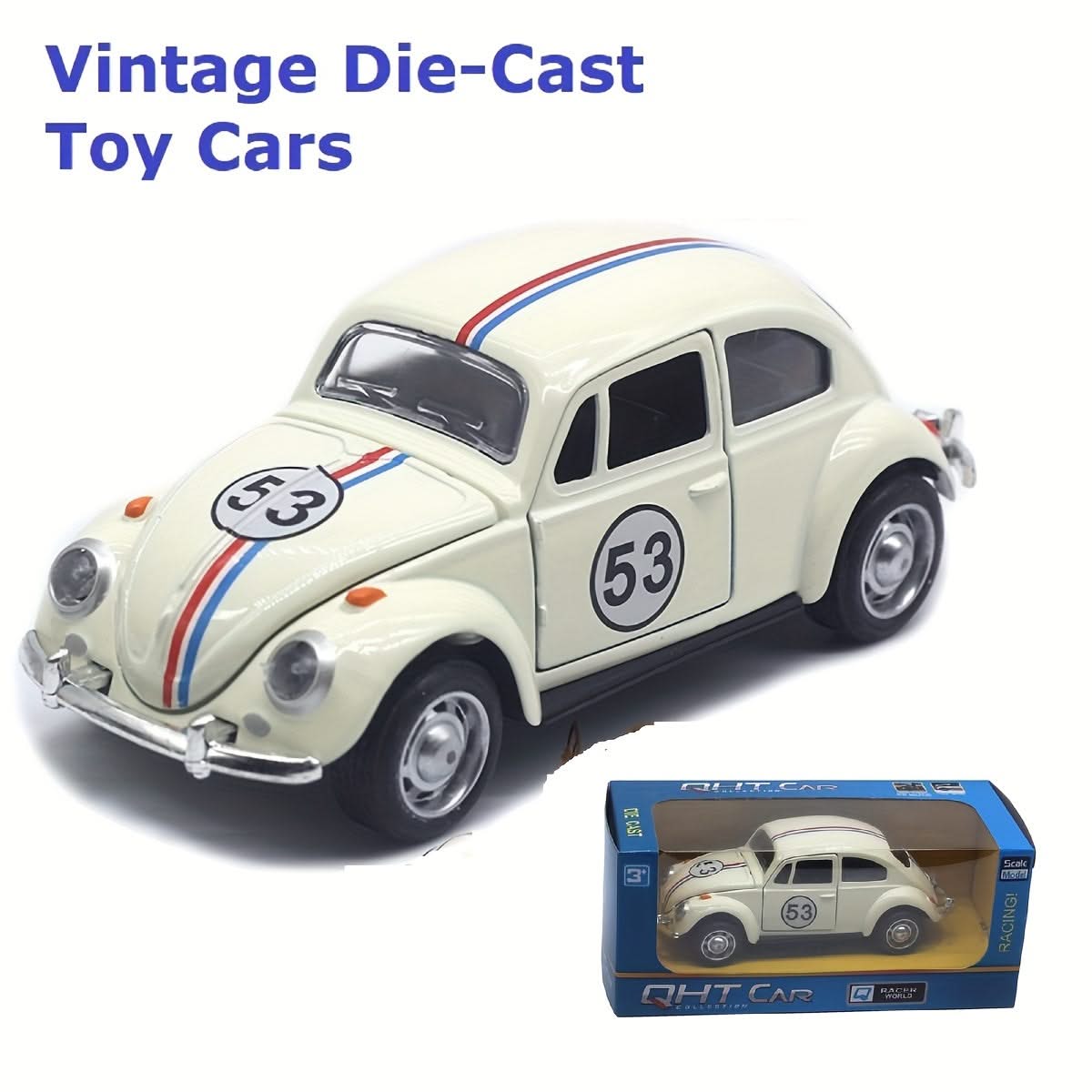1:32 Vintage Die-Cast Racing Car Toy – Pull-Back Classic Model