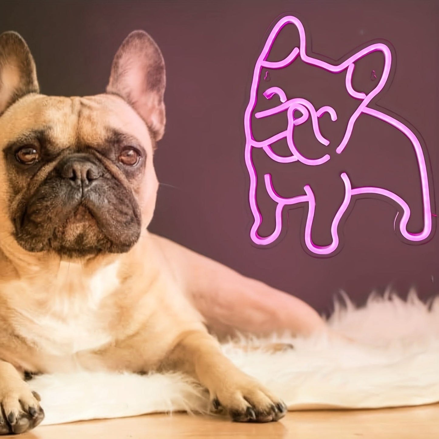 French Bulldog Neon Light – Pink Puppy USB LED Wall Decor Sign