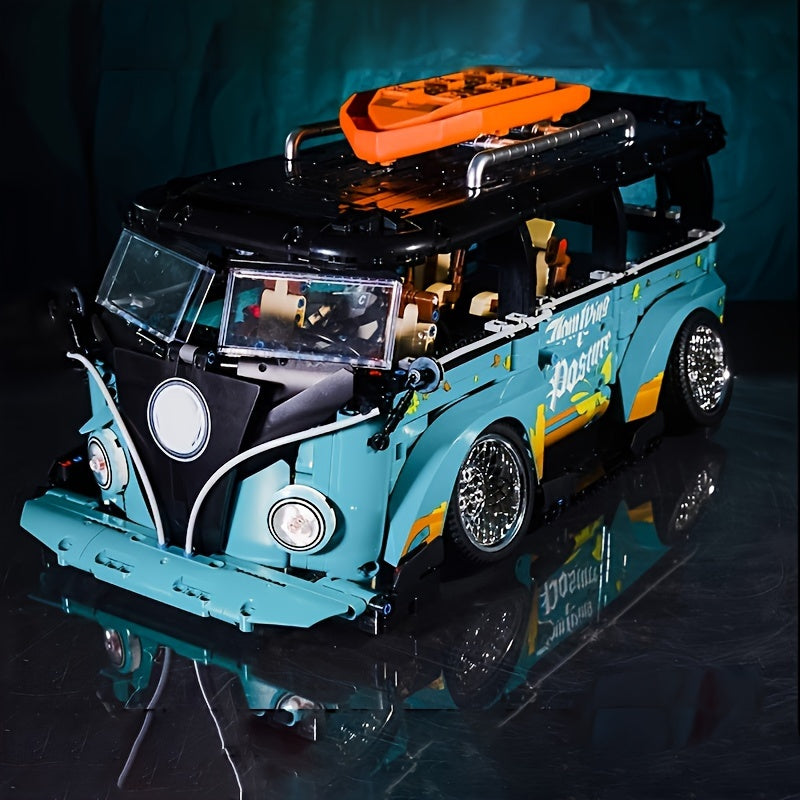 1:10 Modified T1 Camping Vehicle Block Model – High Difficulty Assembly Toy