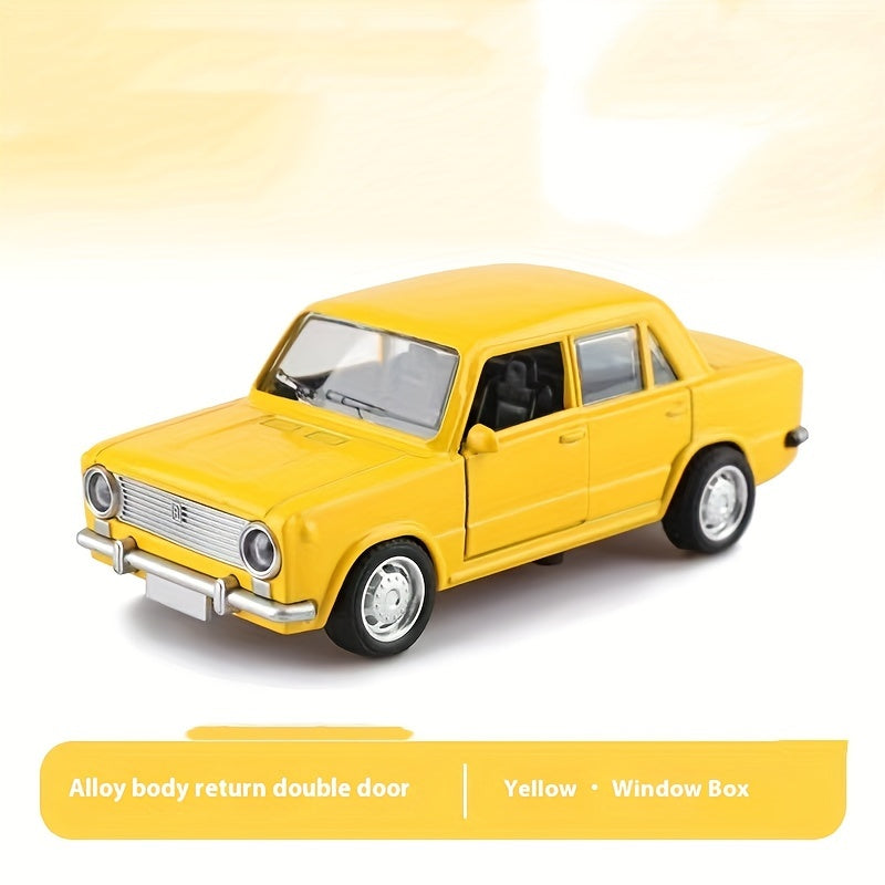 1:36 Yellow Alloy Die-Cast Car Model – Double Doors, Display Toy