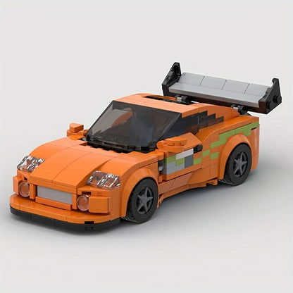367 Teile Gelber Super-Rennwagen Modellbausteine – Rennfahrzeug-Bausteine