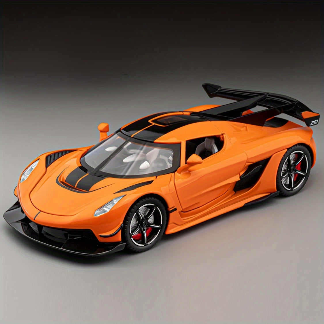 1:24 Scale Zinc Alloy Car - Pull Back Toy w/ Sound & Light Gift