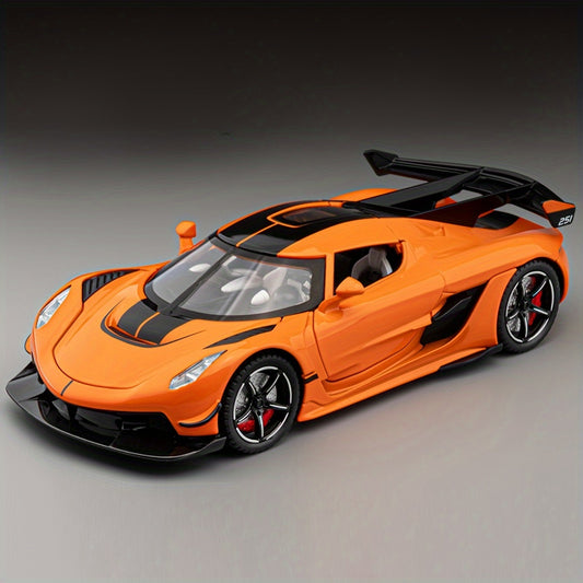 1:24 Scale Zinc Alloy Car - Pull Back Toy w/ Sound & Light Gift