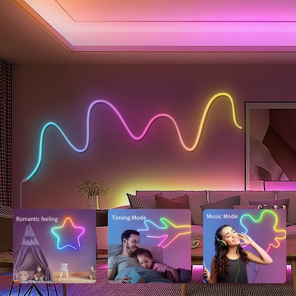 9.8ft RGBIC Desktop Light – App-Controlled LED Backlight for TV & Music Sync