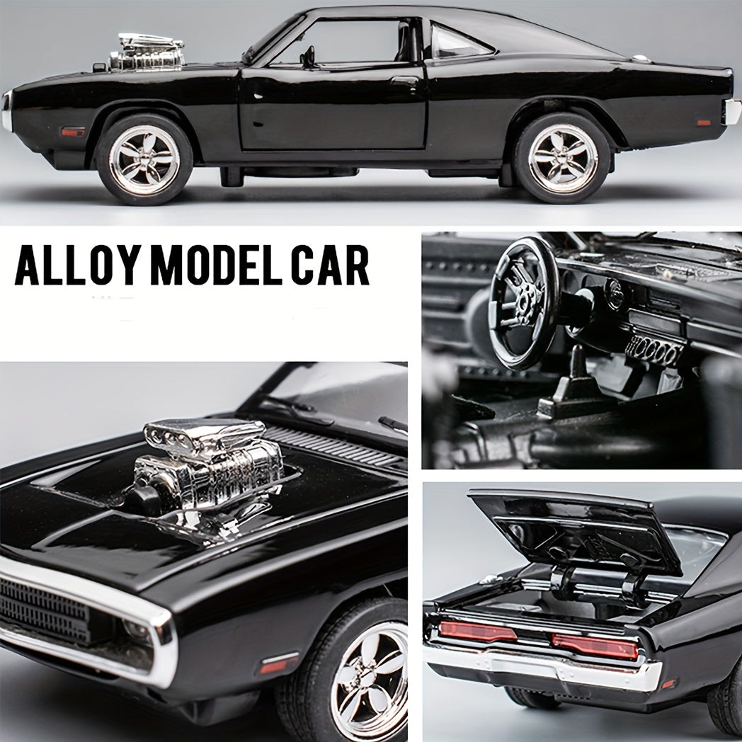 1:32 Alloy Black Toy Car Model – Sound & Light Effects, Great Gift Idea