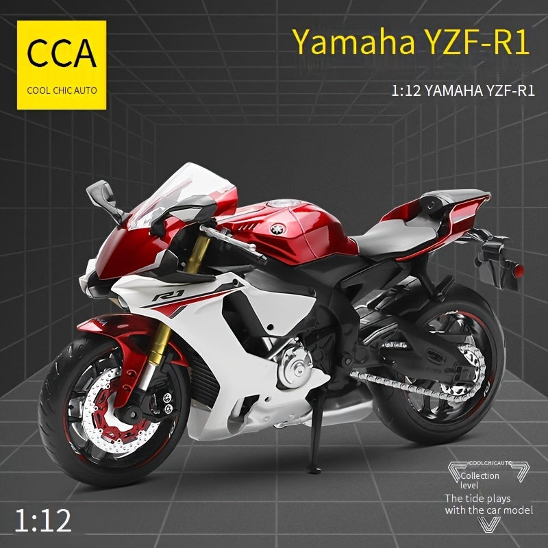 1:12 Scale Alloy Yamaha YZF-R1 Motorcycle Toy for Kids - Pull-Back Model, Gift for Boys