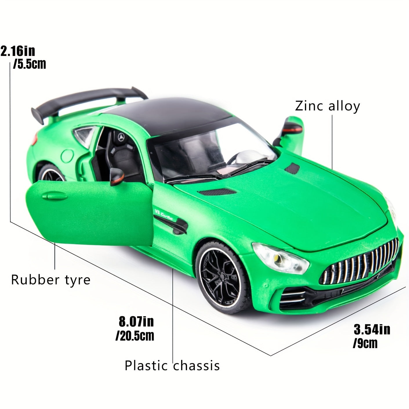 1/24 Green Demon GTR - Alloy Pull Back Car with Sound & Lights
