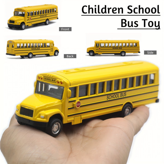 1/64 die-casting alloy school bus inertia car model tension car
