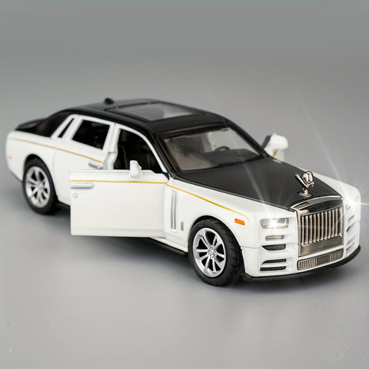 1:36 Phantom Die-Cast Toy Car – Pull Back, Sound & Light (White)