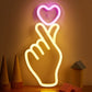 Heart-Shaped Pink LED Neon Light for Bedroom and Party Decoration
