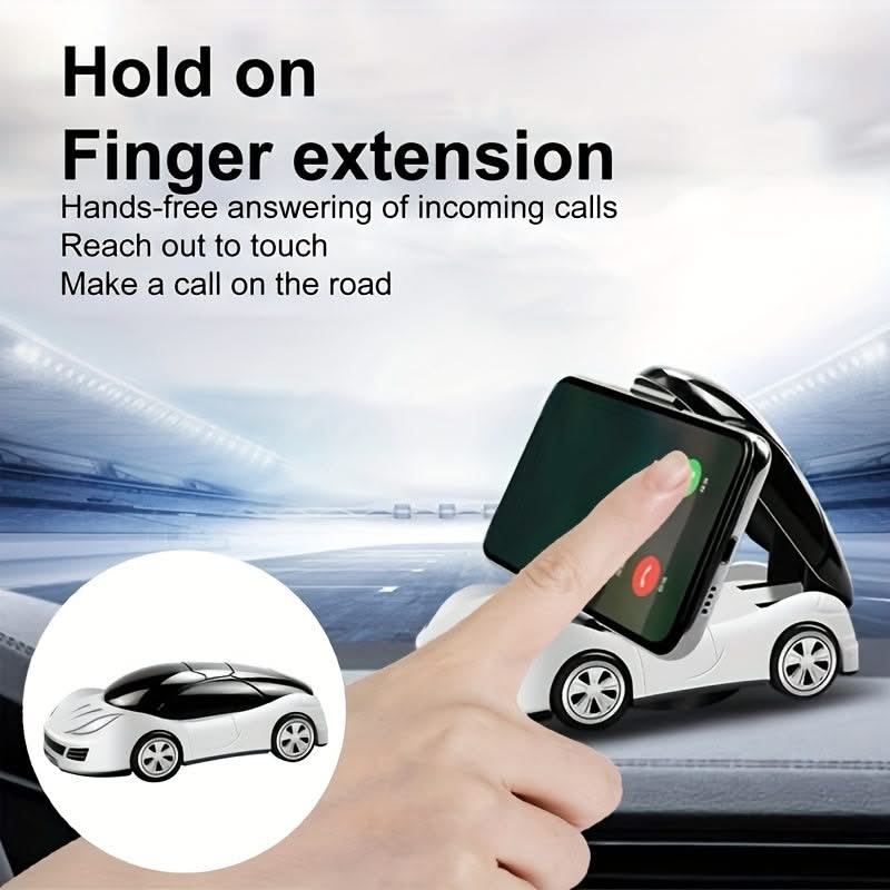 Car Model Phone Stand – Foldable 360° Rotation Dashboard Holder for Mobile