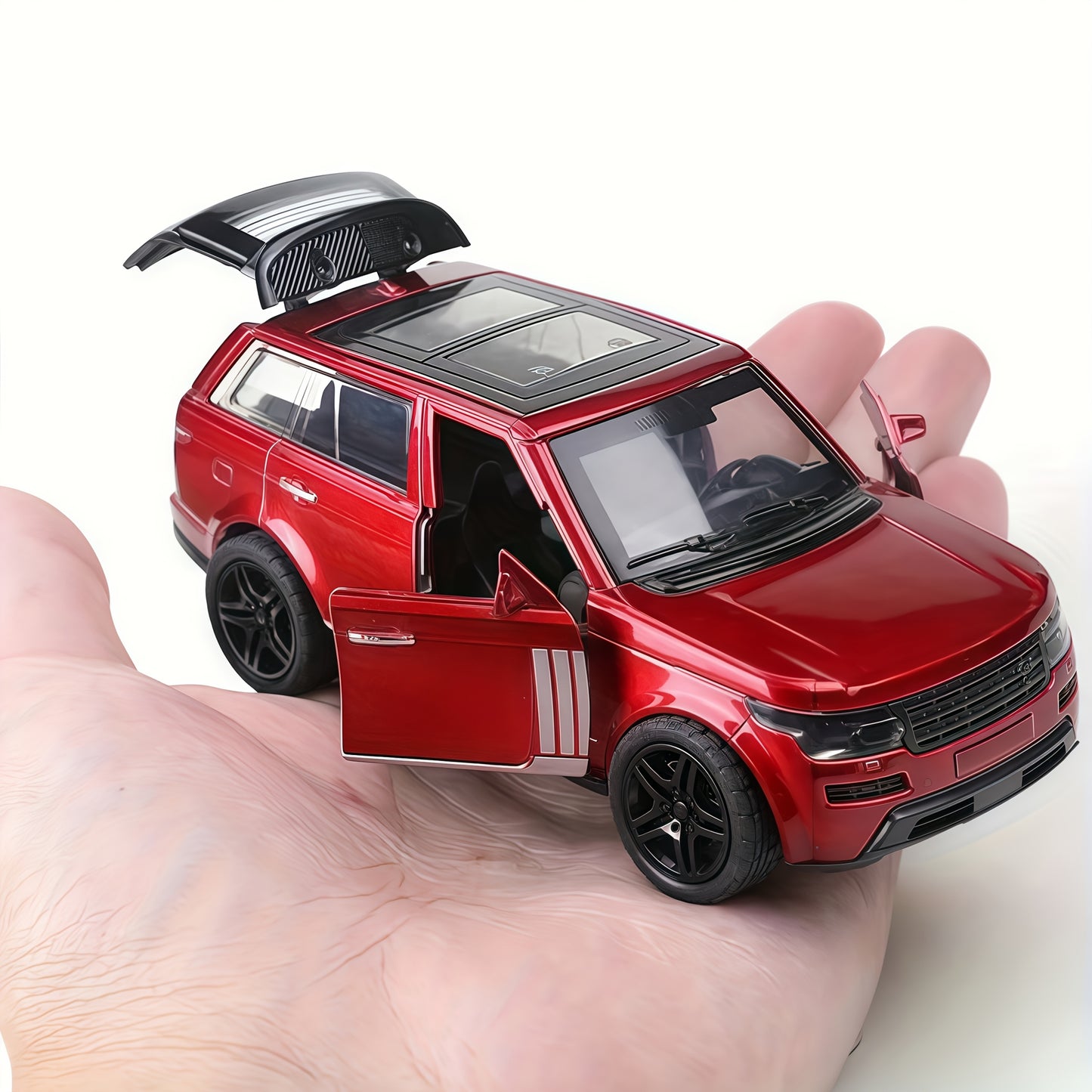 Metal Car Model Decor - Stylish Vehicle with Spoiler, No Power Needed