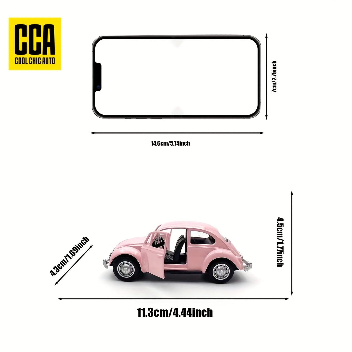 1:36 Pink Volkswagen Beetle Metal Car Model – Collectible Gift Toy