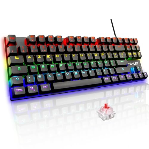 G-Lab Keyz Mercury TKL Clavier Méca AZERTY RGB, Compact, PC/Console
