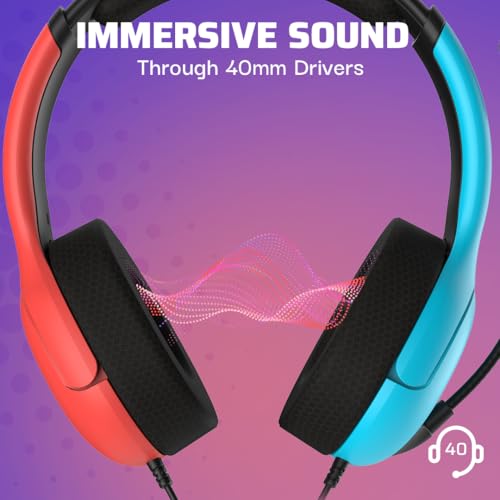 PDP LVL40 Gaming Headset - Switch/PC Compatible, Soft Ear Pads