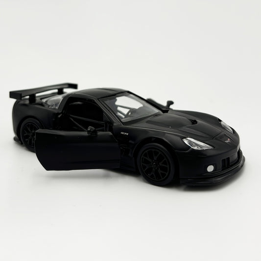 MAKEDA Corvette C6-R Black Pull-Back Alloy Car – Openable Door Toy Gift