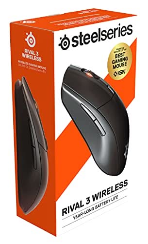 SteelSeries Rival 3 Wireless Gaming Mouse, 400+ Hours, Dual Wireless, Black