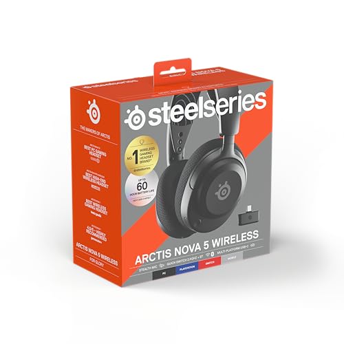 SteelSeries Arctis Nova 5 - Wireless Gaming Headset, 60h, 2.4GHz/BT