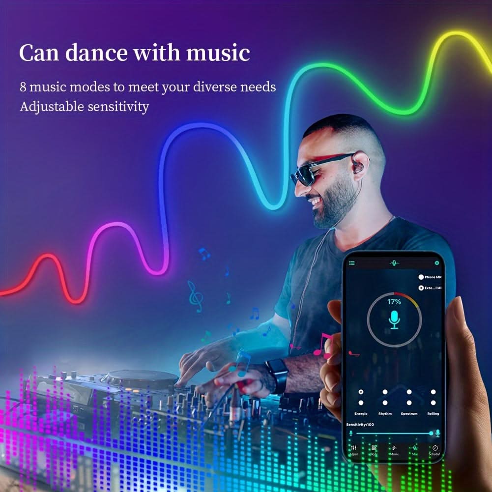 9.8ft RGBIC Desktop Light – App-Controlled LED Backlight for TV & Music Sync