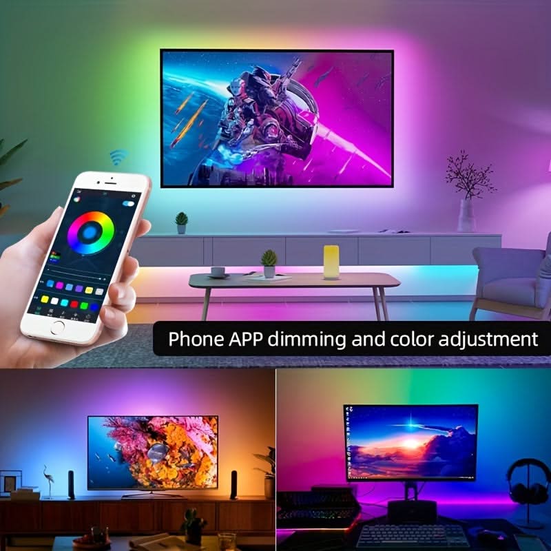 9.8ft RGBIC Desktop Light – App-Controlled LED Backlight for TV & Music Sync