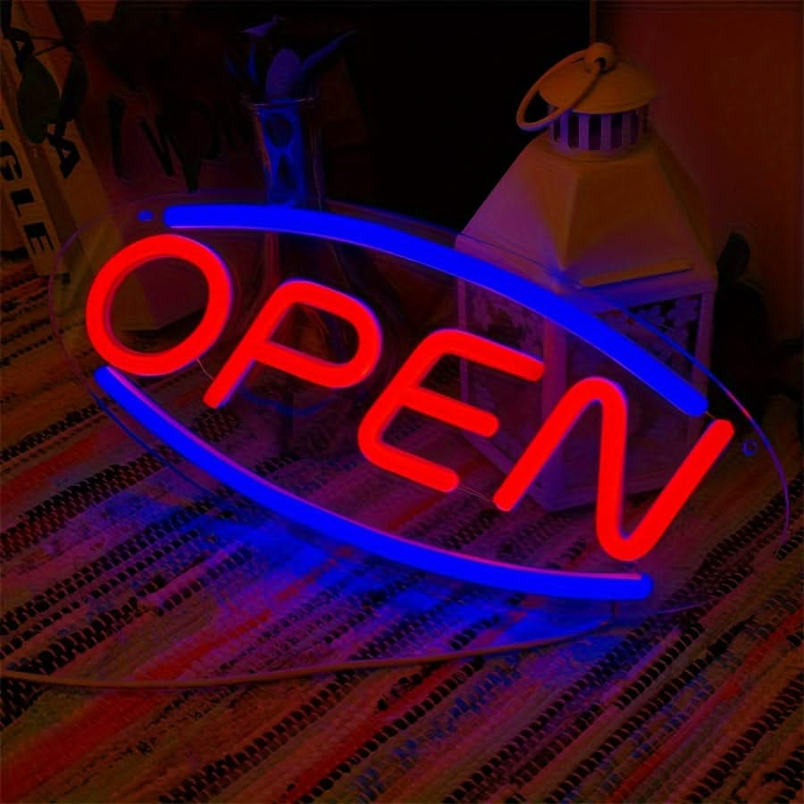 Neon Open Sign – USB LED Wall Light for Bars, Shops & Cafés