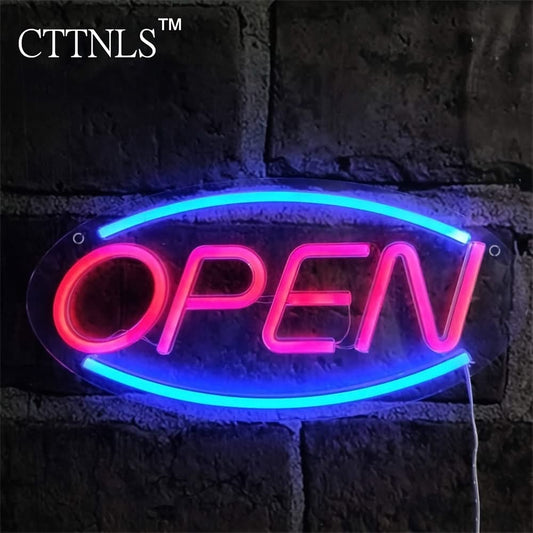 Neon Open Sign – USB LED Wall Light for Bars, Shops & Cafés