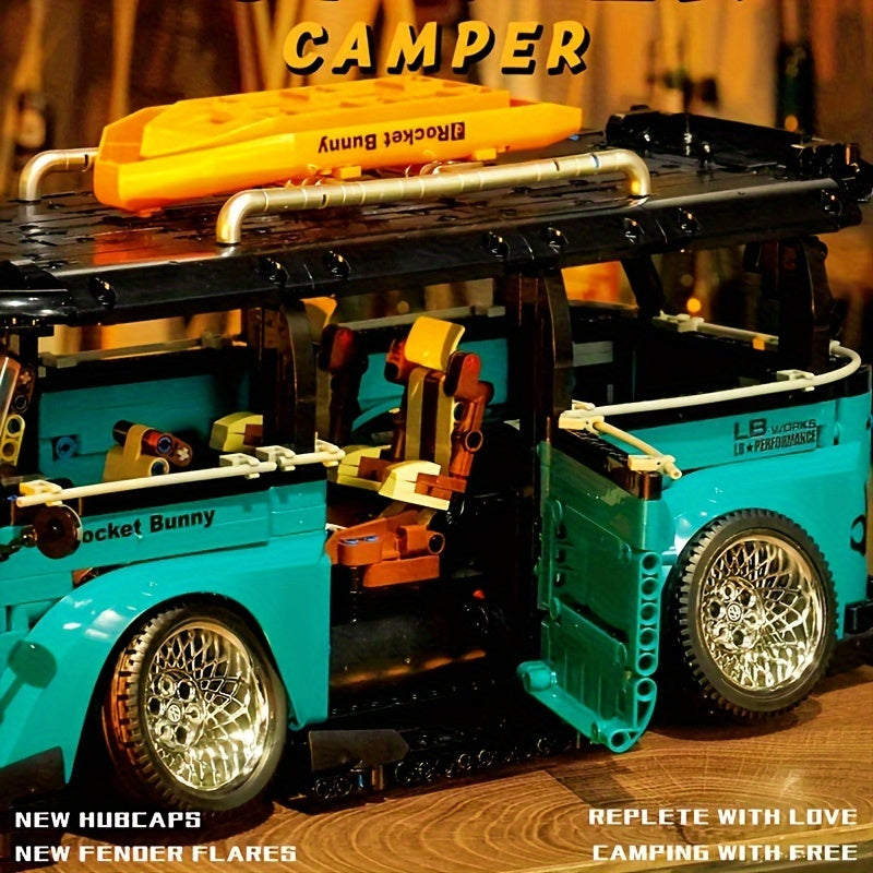 1:10 Modified T1 Camping Vehicle Block Model – High Difficulty Assembly Toy