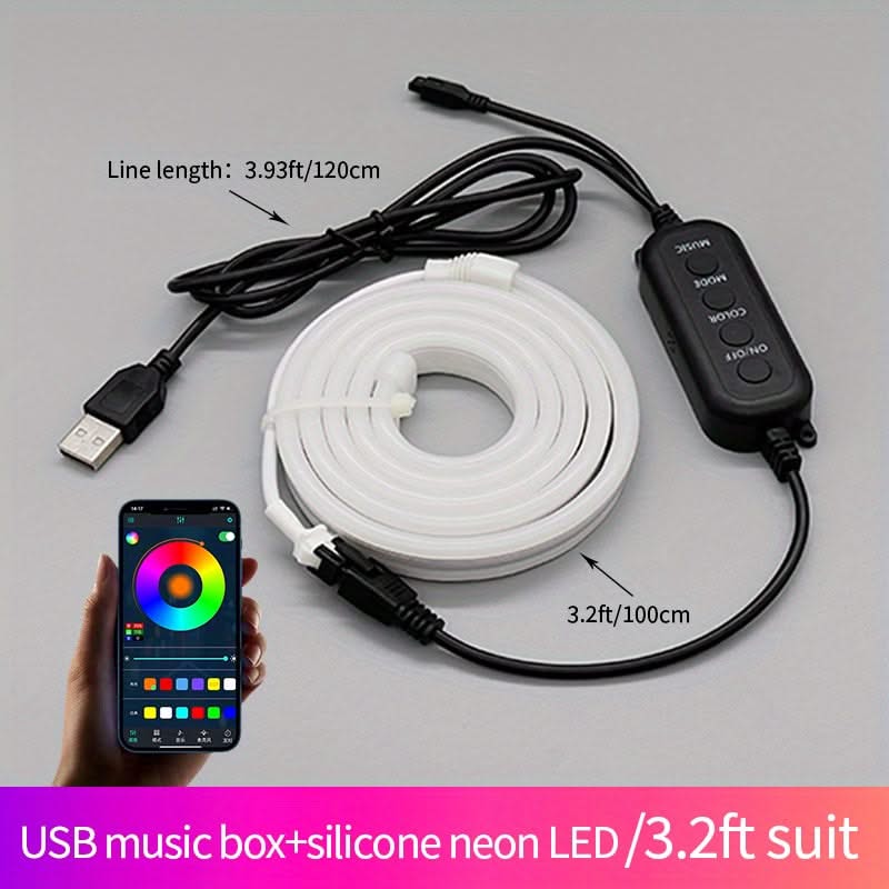 9.8ft RGBIC Desktop Light – App-Controlled LED Backlight for TV & Music Sync