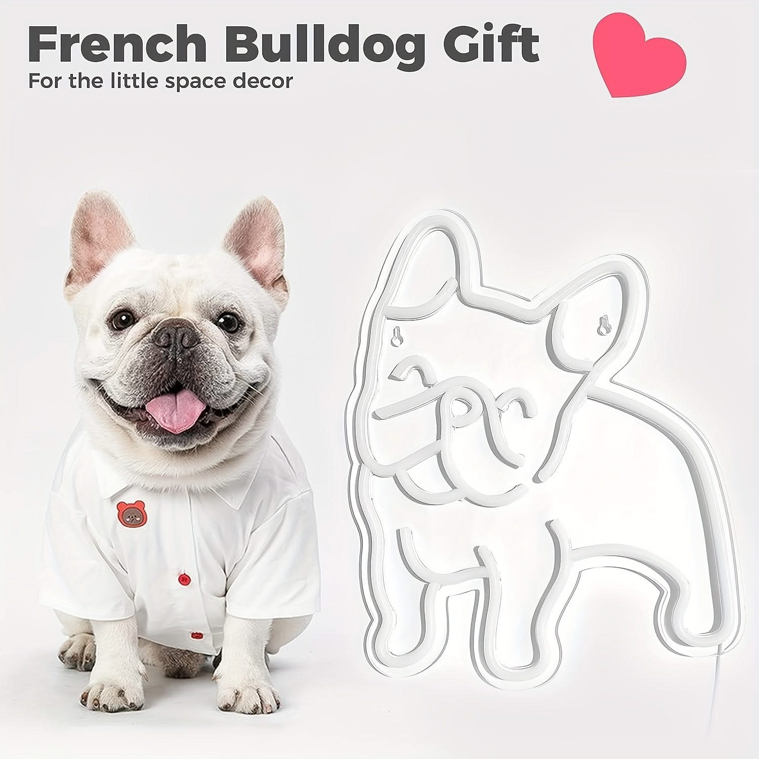 French Bulldog Neon Light – Pink Puppy USB LED Wall Decor Sign