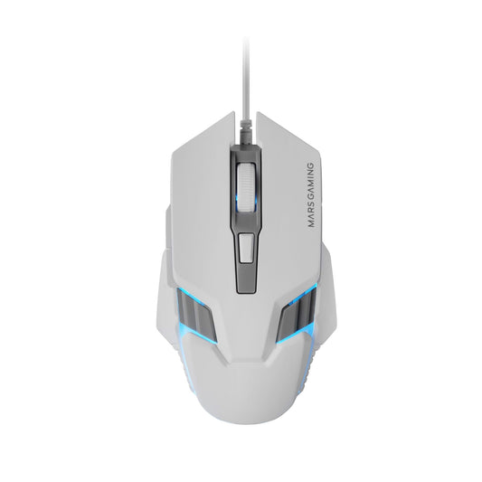 Mars Gaming MM024 RGB Gaming Mouse, 4000 DPI, Huano Switches, White