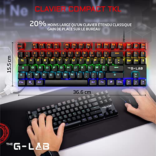 G-Lab Keyz Mercury TKL Clavier Méca AZERTY RGB, Compact, PC/Console