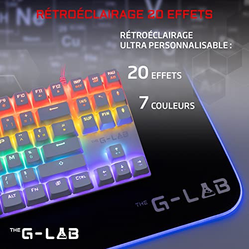 G-Lab Keyz Mercury TKL Clavier Méca AZERTY RGB, Compact, PC/Console