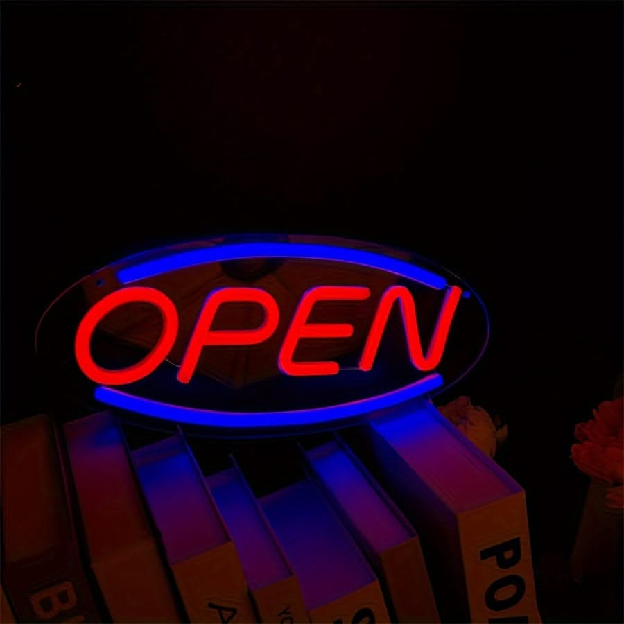 Neon Open Sign – USB LED Wall Light for Bars, Shops & Cafés