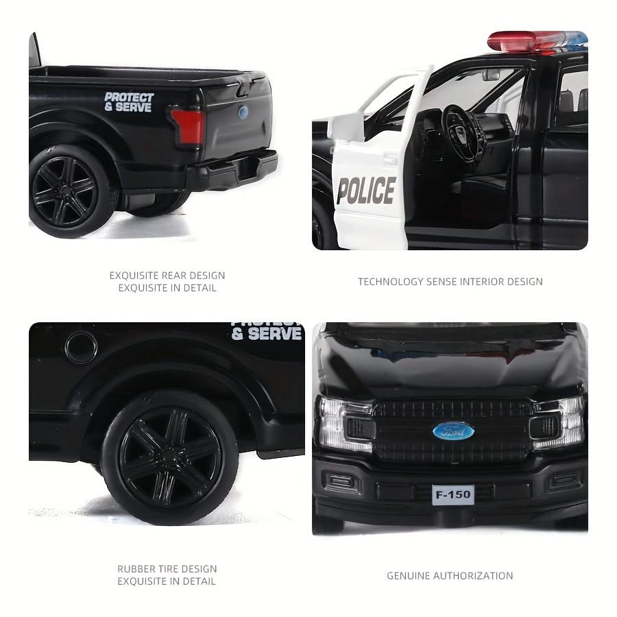 RMZ 1:36 Alloy Ford Pickup Truck Police Car Model – Pullback Toy, Kids Gift