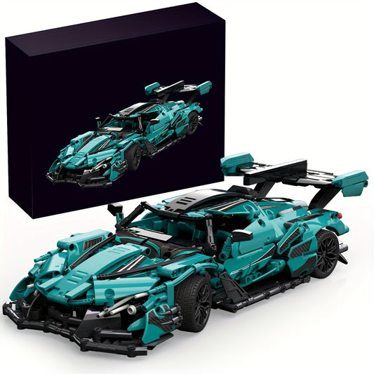 Sports Car Building Blocks Kit – 1:14 Scale DIY Racing Car for Adults