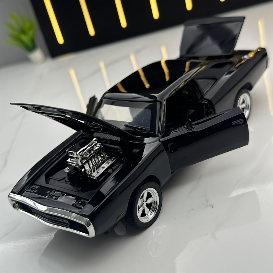 1:32 Alloy Black Toy Car Model – Sound & Light Effects, Great Gift Idea