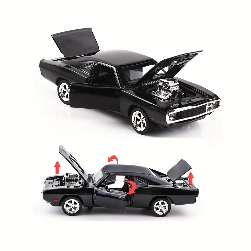 1:32 Alloy Black Toy Car Model – Sound & Light Effects, Great Gift Idea