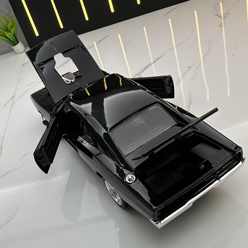 1:32 Alloy Black Toy Car Model – Sound & Light Effects, Great Gift Idea